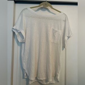 White see through pocket tee